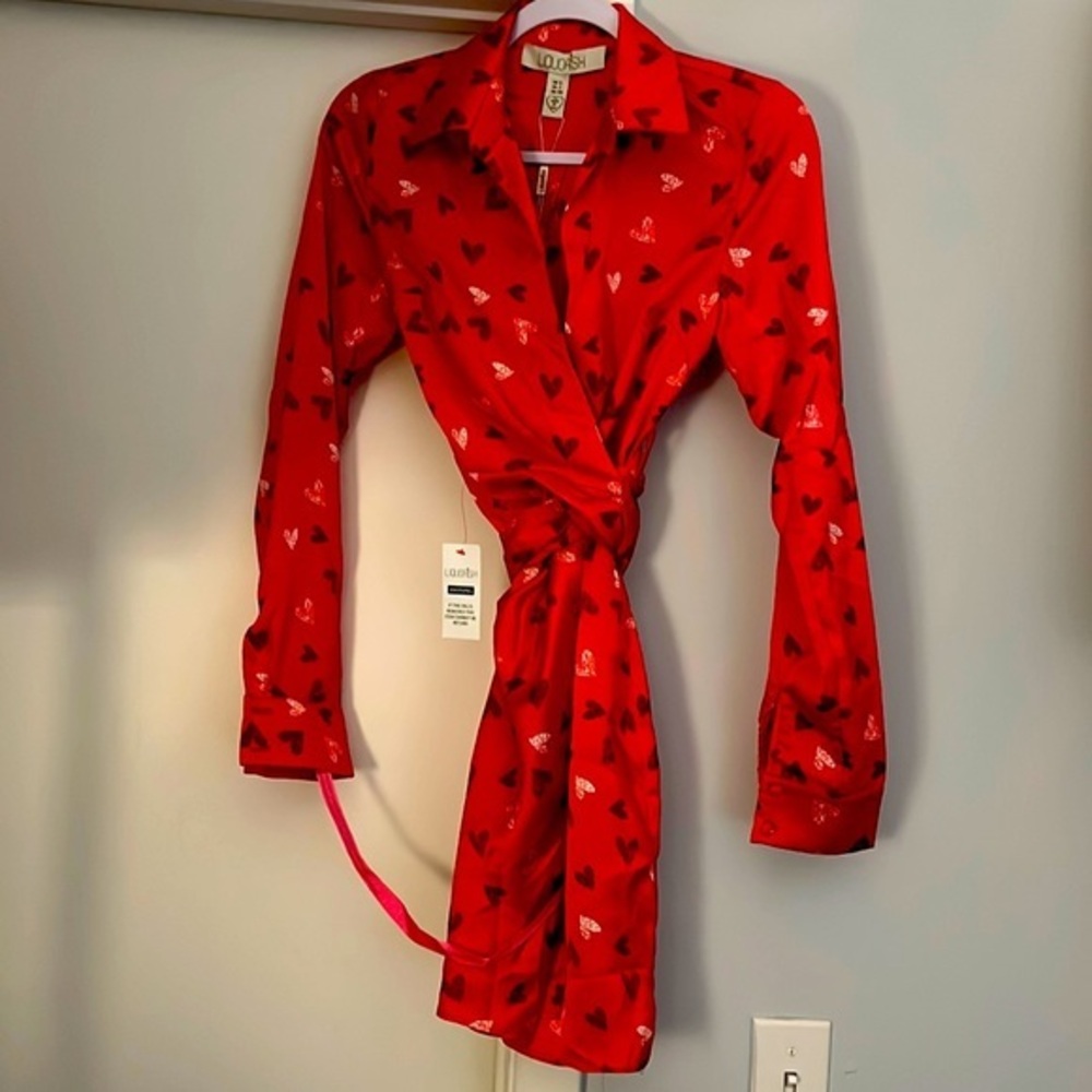 LIQUORISH heart wrap dress NWT size 2